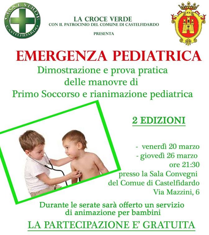 Emergenza pediatrica, a "lezione" con la Croce Verde
