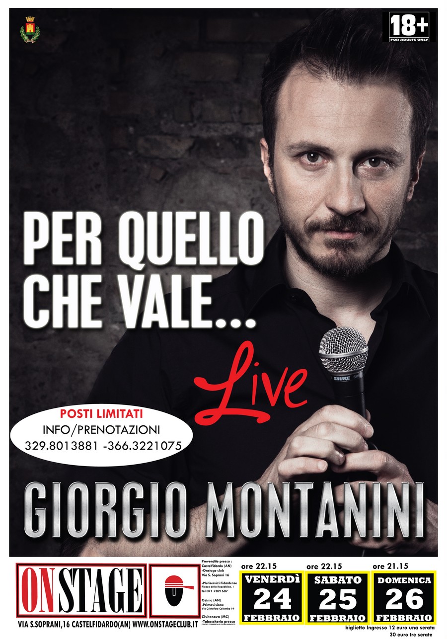 On Stage, tre serate con Giorgio Montanini