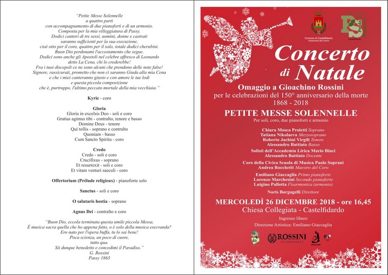 Il concerto di Natale omaggia Rossini